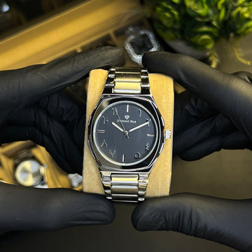 Diamond Blue | Arabic Dial | Stainless Steel |  Sliver Black