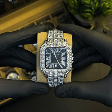Cartier Santos | White Diamond |  Premium Edition | Inspired By Karan Aujla