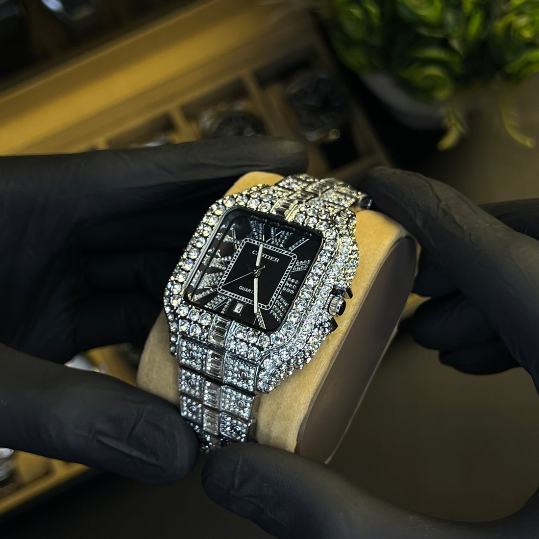 Cartier Santos | White Diamond |  Premium Edition | Inspired By Karan Aujla